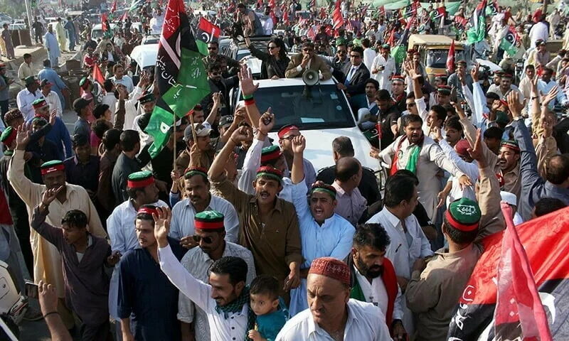 مبینہ دھاندلی کے خلاف پشتونخوا نیشنل عوامی ،پیپلز پارٹی کا احتجاج جاری