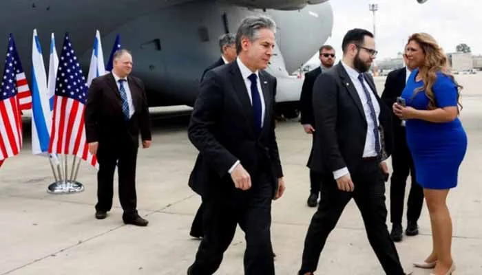 امریکی وزیر خارجہ اسرائیل پہنچ گئے جنگ بندی کے لیے پرعزم
