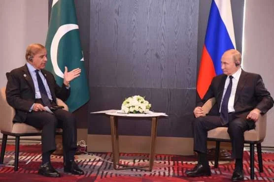 وزیراعظم شہباز شریف کی روسی صدر سے ملاقات، دو طرفہ تعلقات پر تبادلہ خیال