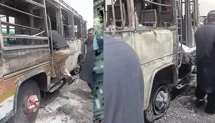 کوئٹہ: مغربی بائی پاس پربس میں آگ لگنے سے 5 افراد جاں بحق