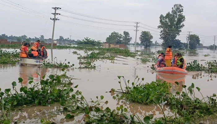 پنجاب میں سیلابی تباہی: کئی بند ٹوٹنے سے بستیاں ڈوبیں، ہزاروں افراد ریسکیو