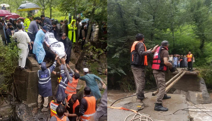 بٹگرام میں سیلابی ریلہ، درجنوں افراد پانی میں بہہ گئے